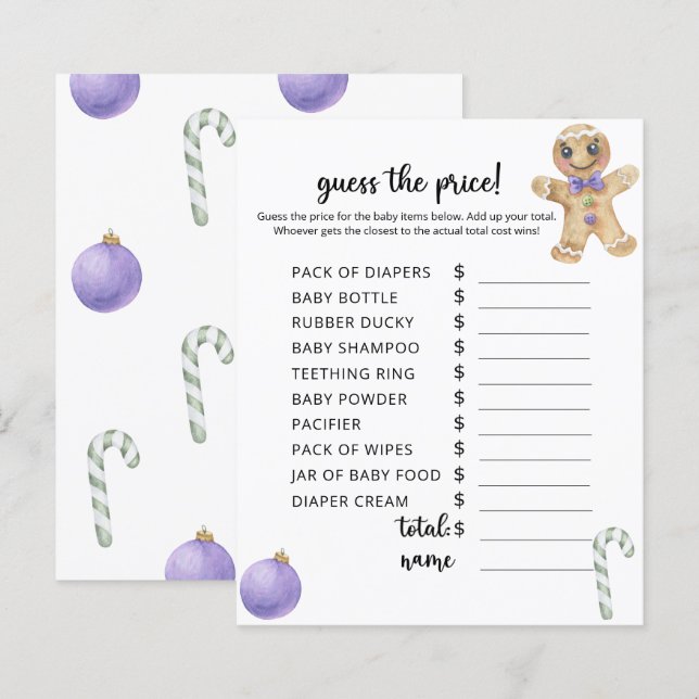 ジンジャーブレッドマン – 価格推測ゲーム (正面/裏面)