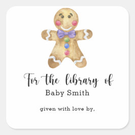 ジンジャーブレッドマン - 図書館のために スクエアシール