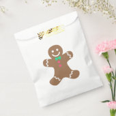 ジンジャーブレッドマン（緑の蝶ネクタイとピンクボタン付き） フェイバーバッグ (封をした状態)