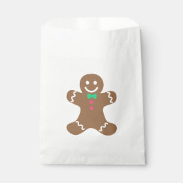 ジンジャーブレッドマン（緑の蝶ネクタイとピンクボタン付き） フェイバーバッグ