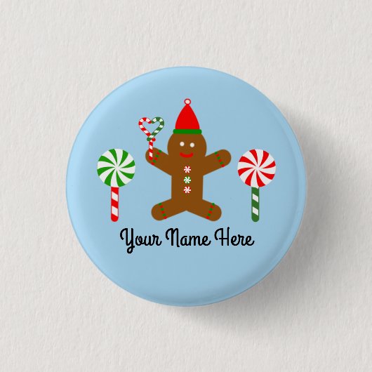 ジンジャーブレッドマン#1ボタン 缶バッジ (正面)