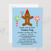 ジンジャーブレッドマン#1招待状はがき インビテーションポストカード (正面/裏面)