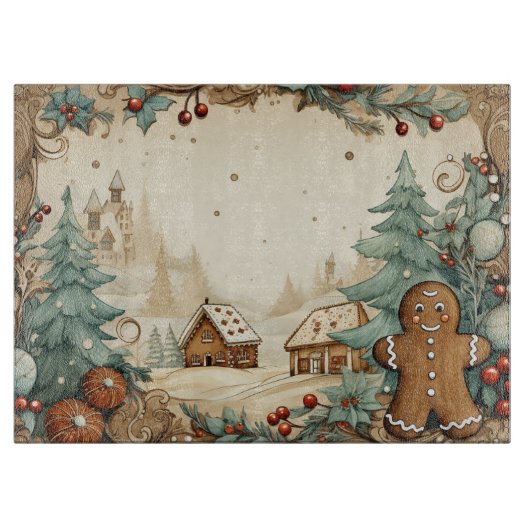 ジンジャーブレッドマン#2台所裁断ボード カッティングボード (正面)