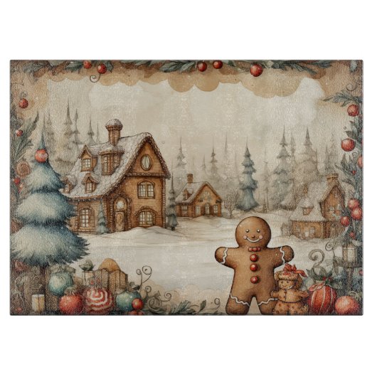 ジンジャーブレッドマン#9台所裁断ボード カッティングボード (正面)