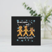 ジンジャーブレッドマン Cookie お尻が痛い 面白い クリスマス 招待状 (スタンド正面)