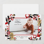 ジンジャーブレッドメン フレーム フォト ホリデー カード (正面/裏面)