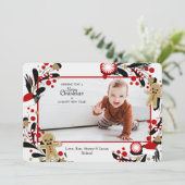 ジンジャーブレッドメン フレーム フォト ホリデー カード (スタンド正面)