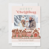 ジンジャーブレッドモダンハウスメリークリスマスフォト シーズンカード (正面)