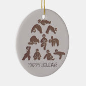 ジンジャーブレッドヨガジャストハッピーホリデーを呼吸 セラミックオーナメント (右)