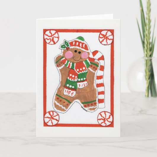 ジンジャーブレッドラブ - CHOCの子供たちの芸術作品 サンキューカード (正面)