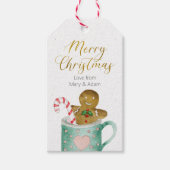 ジンジャーブレッドラベル付きメリークリスマス ギフトタグ (正面)