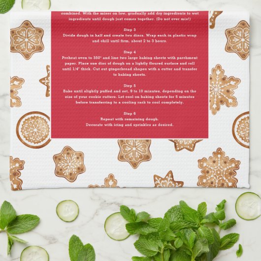 ジンジャーブレッドレシピスイートクリスマスキープサギフト キッチンタオル (折り畳み)