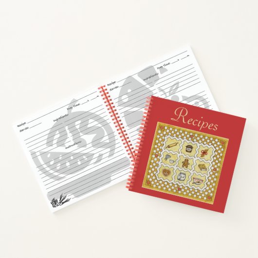 ジンジャーブレッドレシピ料理本ギフト ノートブック (内部)