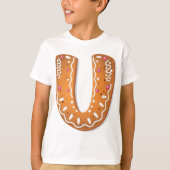 ジンジャーブレッドレターUモノグラム ホリデークッキー Tシャツ (正面)
