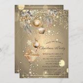 ジンジャーブレッドヴィンテージボール会社クリスマス 招待状 (正面/裏面)