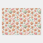 ジンジャーブレッド人々は木を星キャンディーキャンクッキー ラッピングペーパーシート (正面2)