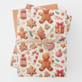 ジンジャーブレッド人々は木を星キャンディーキャンクッキー ラッピングペーパーシート (インサイチュ)
