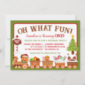 ジンジャーブレッド列車おおーおもしろい!誕生日パーティー 招待状 (正面)