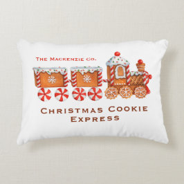 ジンジャーブレッド列車のカスタマイズ可能なクリスマス アクセントクッション