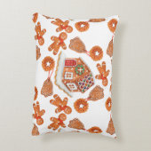 ジンジャーブレッド列車のカスタマイズ可能なクリスマス アクセントクッション (裏面(縦))