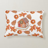 ジンジャーブレッド列車のカスタマイズ可能なクリスマス アクセントクッション (裏面)