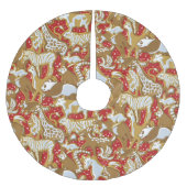 ジンジャーブレッド動物クリスマスツリースカート ブラッシュドポリエステルツリースカート (正面)