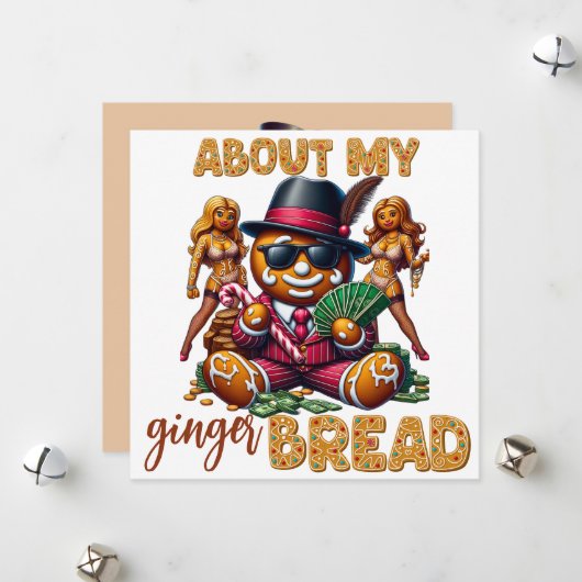 ジンジャーブレッド売春あっせん業者おもしろいアーバンクリスマスカード シーズンカード (正面/裏面インサイチュ)