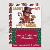 ジンジャーブレッド売春あっせん業者おもしろいクリスマスギフトカードホルダー 招待状 (正面/裏面)
