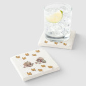 ジンジャーブレッド大理石コースタークリスマス ストーンコースター (横)