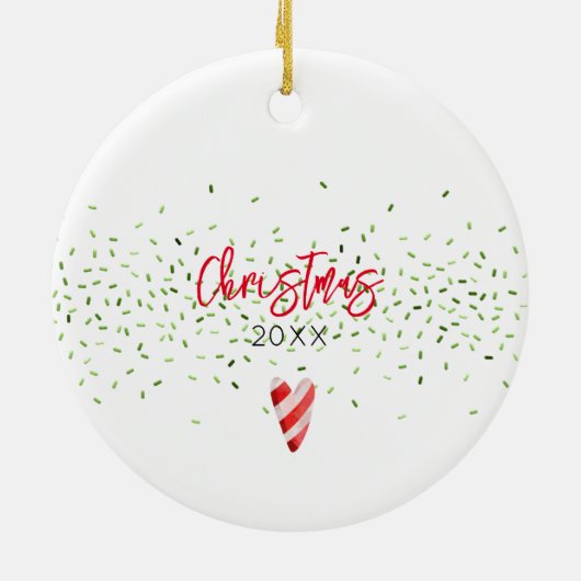 ジンジャーブレッド女の子の名前クリスマスキャンディーケーンココア セラミックオーナメント (裏面)