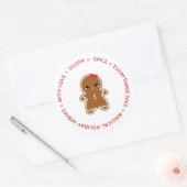 ジンジャーブレッド女の子クリスマスクッキースワップギフトClasi ラウンドシール (封筒)