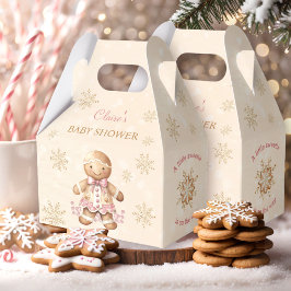 ジンジャーブレッド女の子クリスマスベビーシャワーお気に入りボックス フェイバーボックス