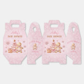 ジンジャーブレッド女の子ピンクのクリスマスベビーシャワーミディアム フェイバーボックス (見開き)