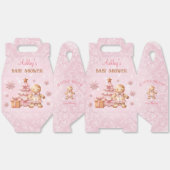 ジンジャーブレッド女の子ピンクのクリスマスベビーシャワー大 フェイバーボックス (見開き)