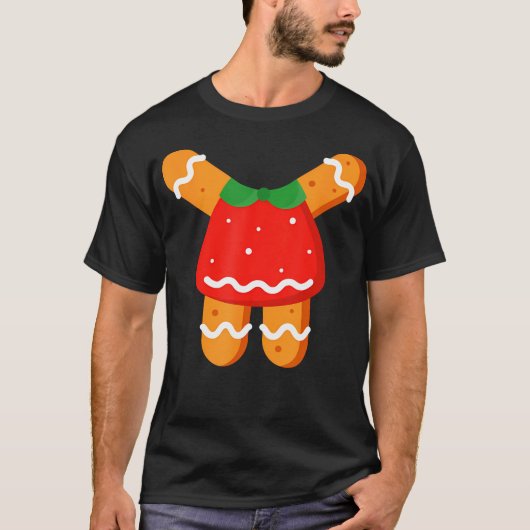 ジンジャーブレッド女性の女の子の体衣装ハロウィーンまたは Tシャツ (正面)