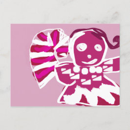 ジンジャーブレッド女性ピンク ポストカード