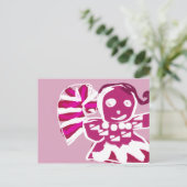 ジンジャーブレッド女性ピンク ポストカード (スタンド正面)