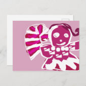 ジンジャーブレッド女性ピンク ポストカード (正面/裏面)