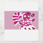 ジンジャーブレッド女性ピンク ワインラベル (シングルラベル)