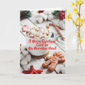 ジンジャーブレッド姪のクリスマスカード カード (黄色い花)