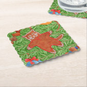 ジンジャーブレッド子猫スカロップスクエアコースター ペーパーコースター (アングル)