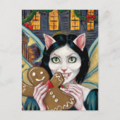 ジンジャーブレッド子猫付きクリスマスヴァンパイア ポストカード (正面)