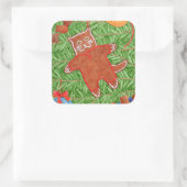 ジンジャーブレッド子猫大角ステッカー スクエアシール (バッグ)