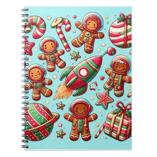 ジンジャーブレッド宇宙船クリスマス ノートブック (正面)