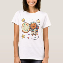 ジンジャーブレッド宇宙飛行士 クリスマス かわいい スペース ホリデー Tシャツ