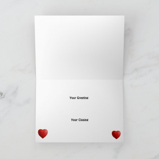 ジンジャーブレッド家族3つのクリスマスハート挨拶 シーズンカード (内部)