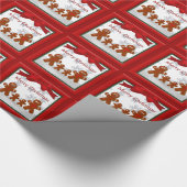 ジンジャーブレッド家族4クリスマス ラッピングペーパー (角)