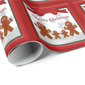 ジンジャーブレッド家族4クリスマス ラッピングペーパー (ロールコーナー)