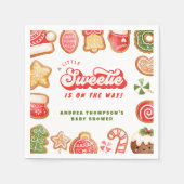 ジンジャーブレッド少し甘いクリスマスの赤ちゃんシャワー スタンダードカクテルナプキン (正面)