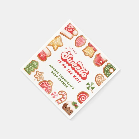ジンジャーブレッド少し甘いクリスマスの赤ちゃんシャワー スタンダードカクテルナプキン (角)